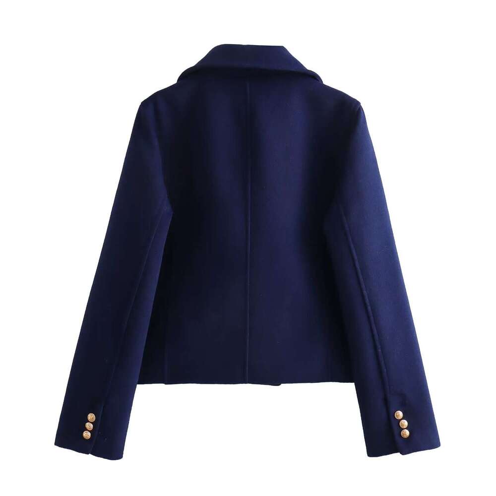 Y2k2023 Autumn And Winter New Temperament Slim Fit Short Style Lapel Double Breasted Coat Jacket For Women