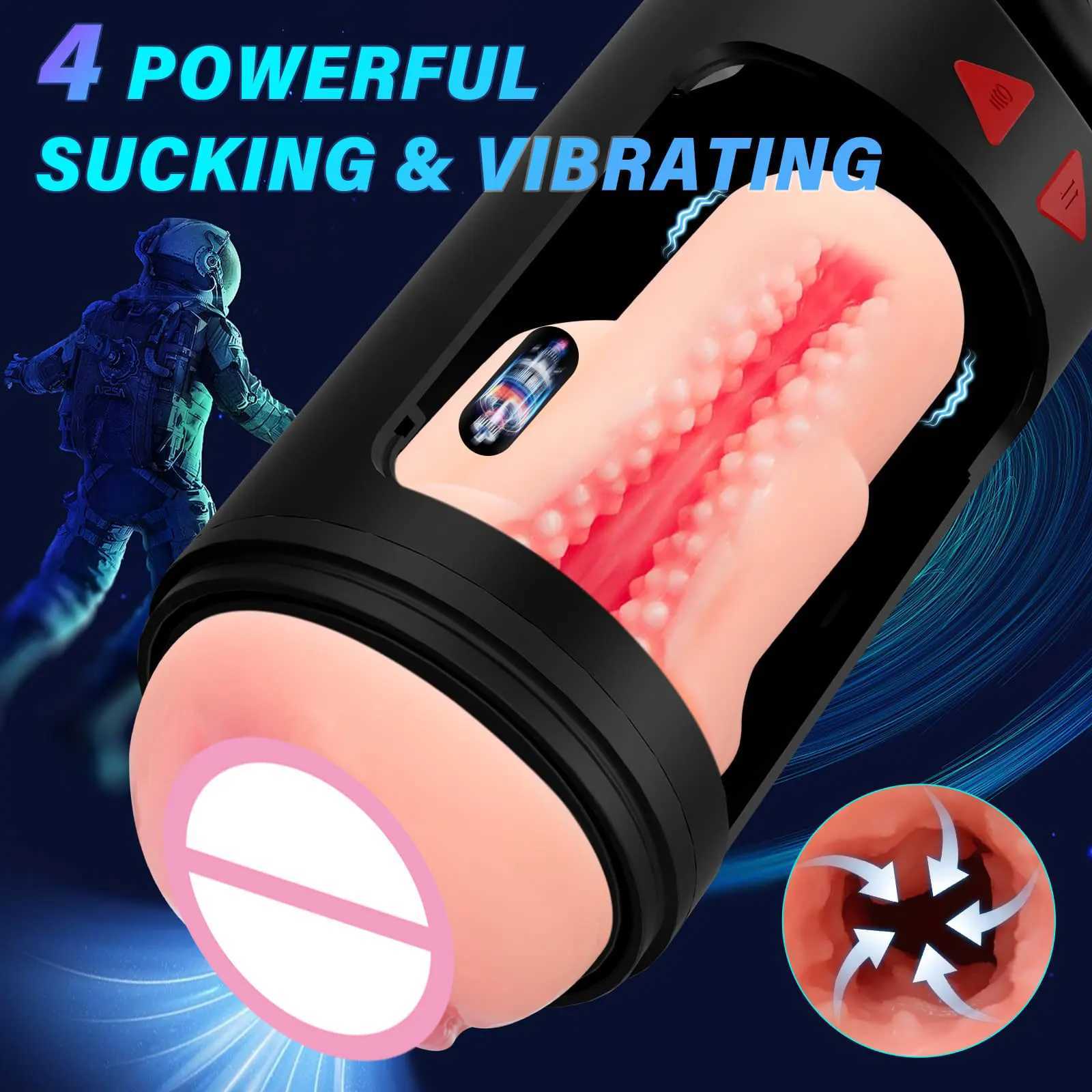 Realistic Vagina Automatic Male Masturbator Pocket Pussy Thrusting Sucking Blowjob Penis Vibrator Massager Adult Sex Toys 18 W250311