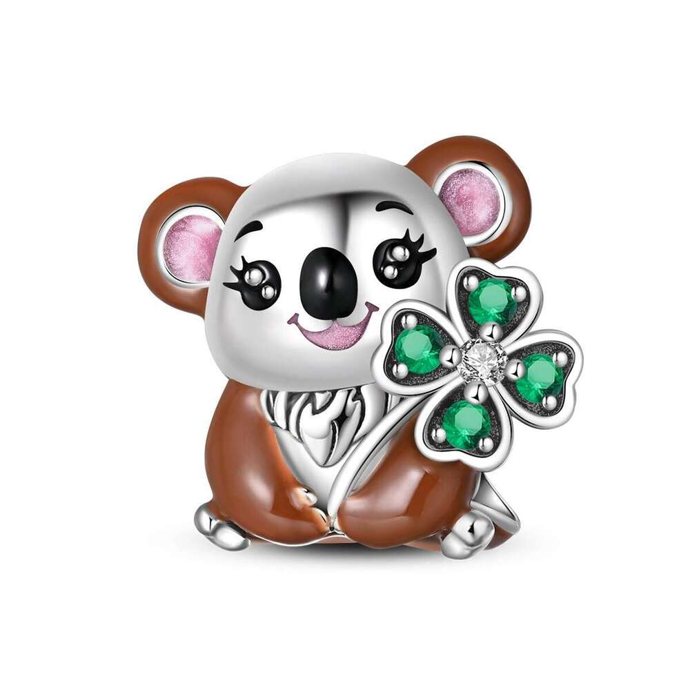 925 Sterling Silver cute pet rabbit bear Charms pendant Fit bracelet necklace DIY accessories for jewelry making bracelet special gift for women