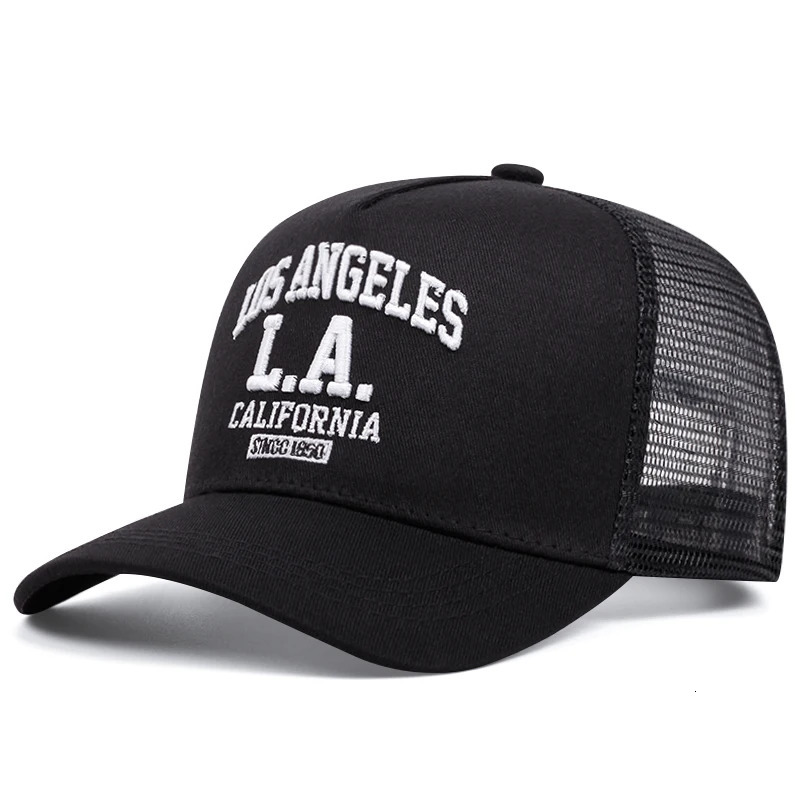 LOS ANGELES embroidered mens and womens outdoor sports event cap American trucker net hat trend fashion 250311