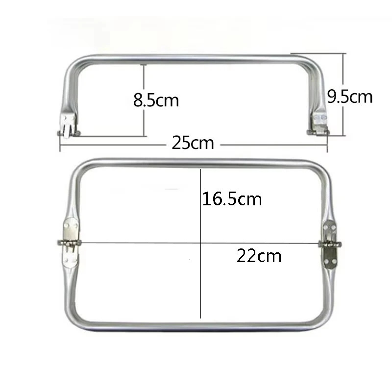 Silver 16cm 18cm 20cm 25cm 30cm 40cm Bag Frame For Purse Doctor Metal Aluminum Tube Handle Accessories Clutch Parts 250311