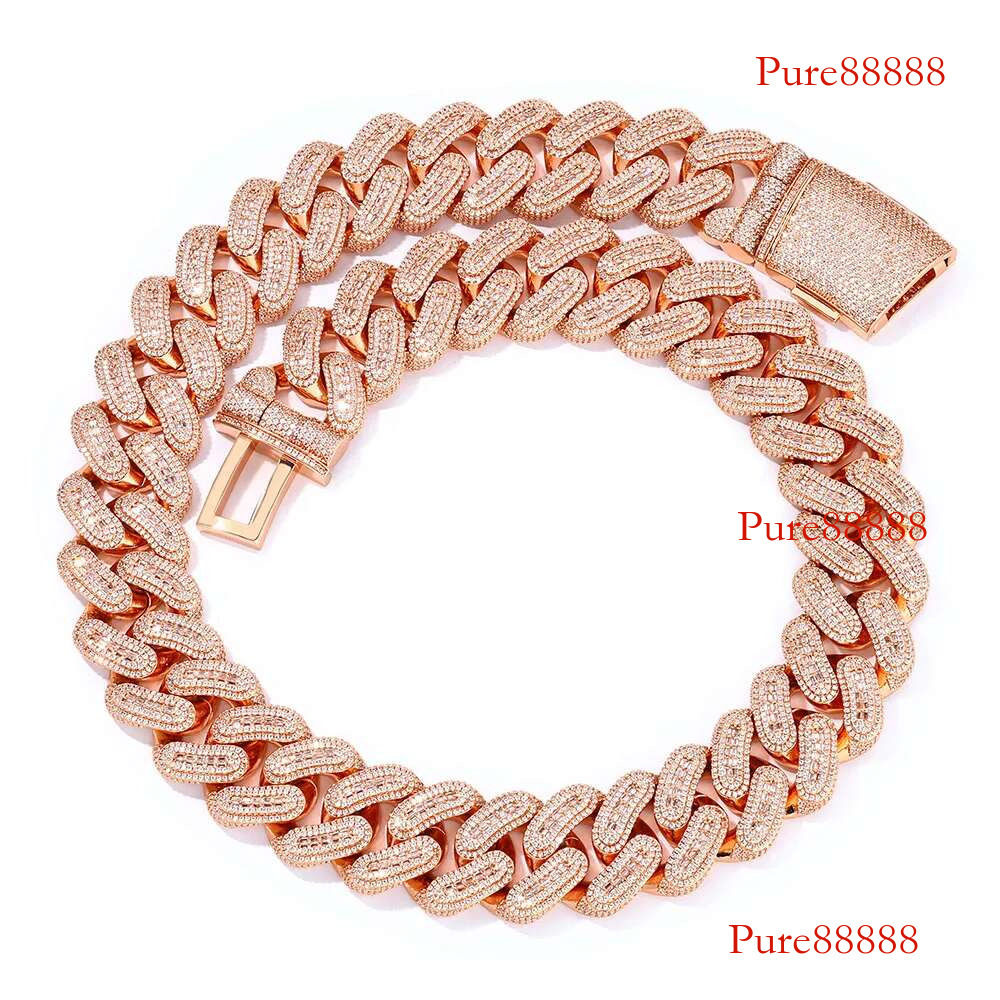 Hip Hop 29mm Iced Out Fine Jewelry Rose Gold Plated Big Heavy Chain for Men Cuban k Necklace Birthday Gift