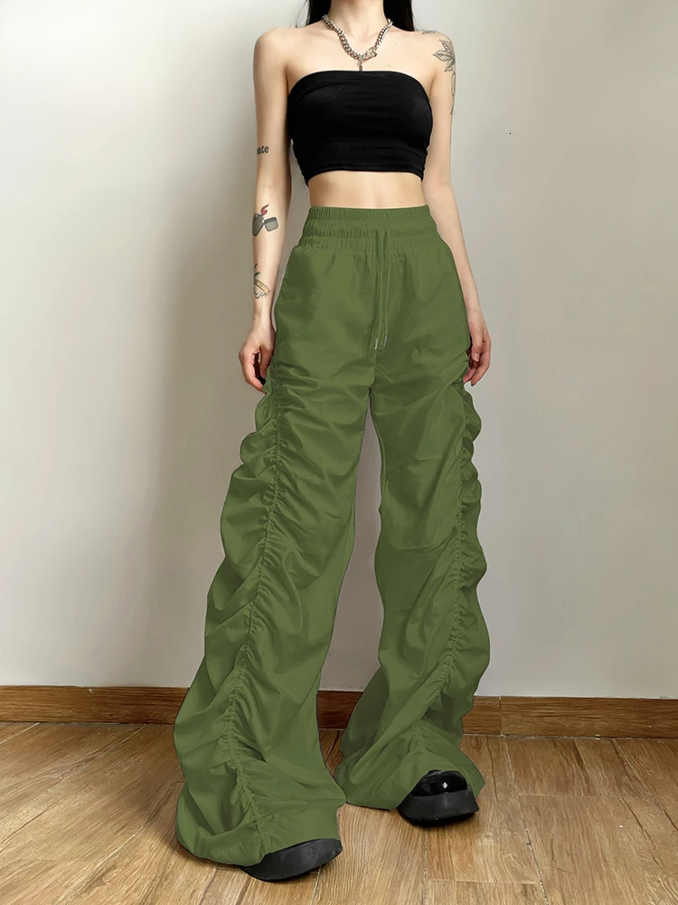 Nibber Fashion Trend Personalized Self-Confidence Avant-Garde Cool All-Match Casual Loose Girl High Waist Wide Leg Lantern Pants