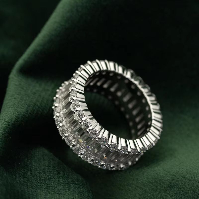 Moissanite Band Eternity Diamond Rings Moissanite