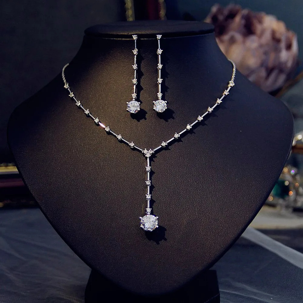 n Simple 3A Zircon Drop Shape Women High Quality Party Wedding Jewelry 250311