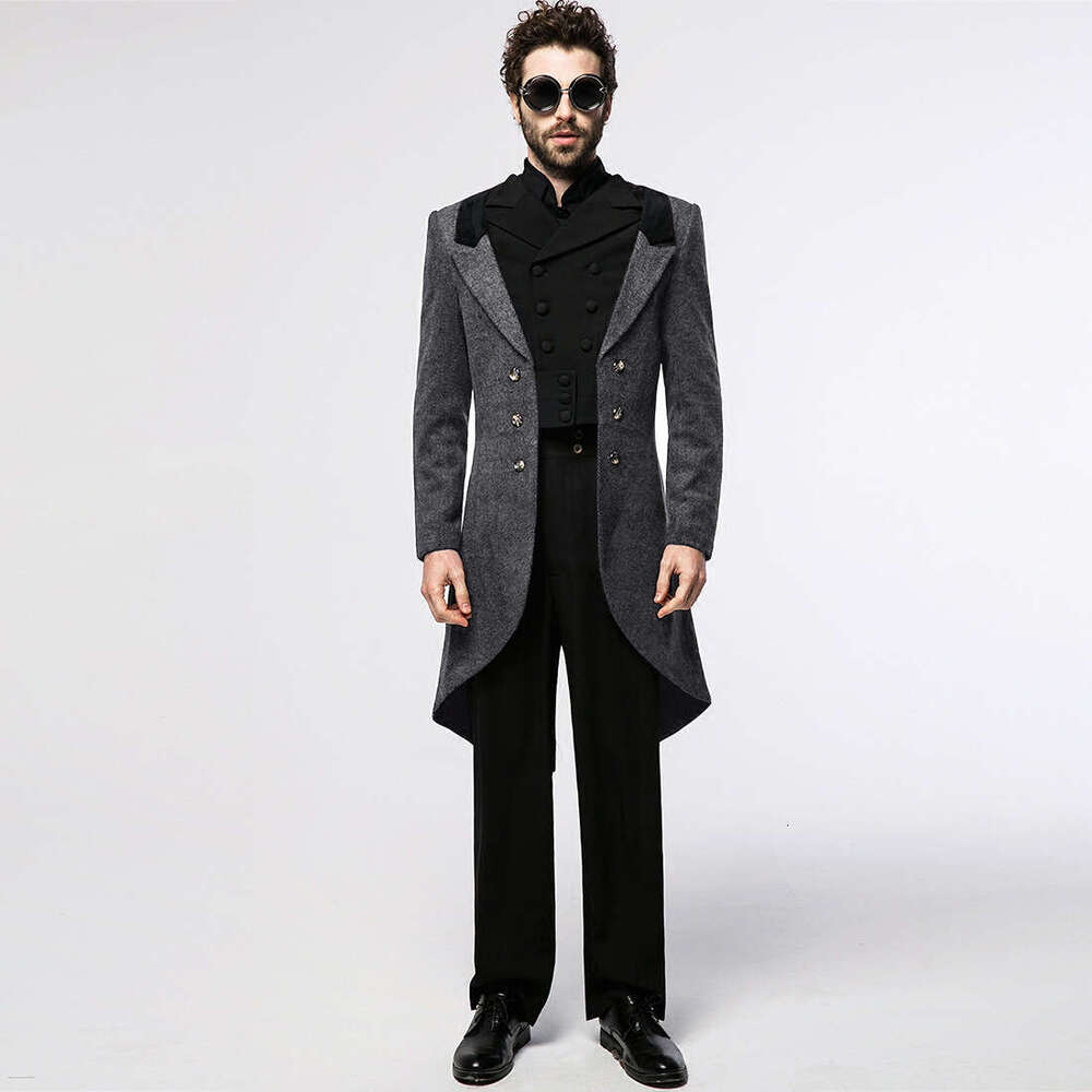 New Men's Woolen Coat For Autumn And Winter, Medium To Long Windbreaker Yf19