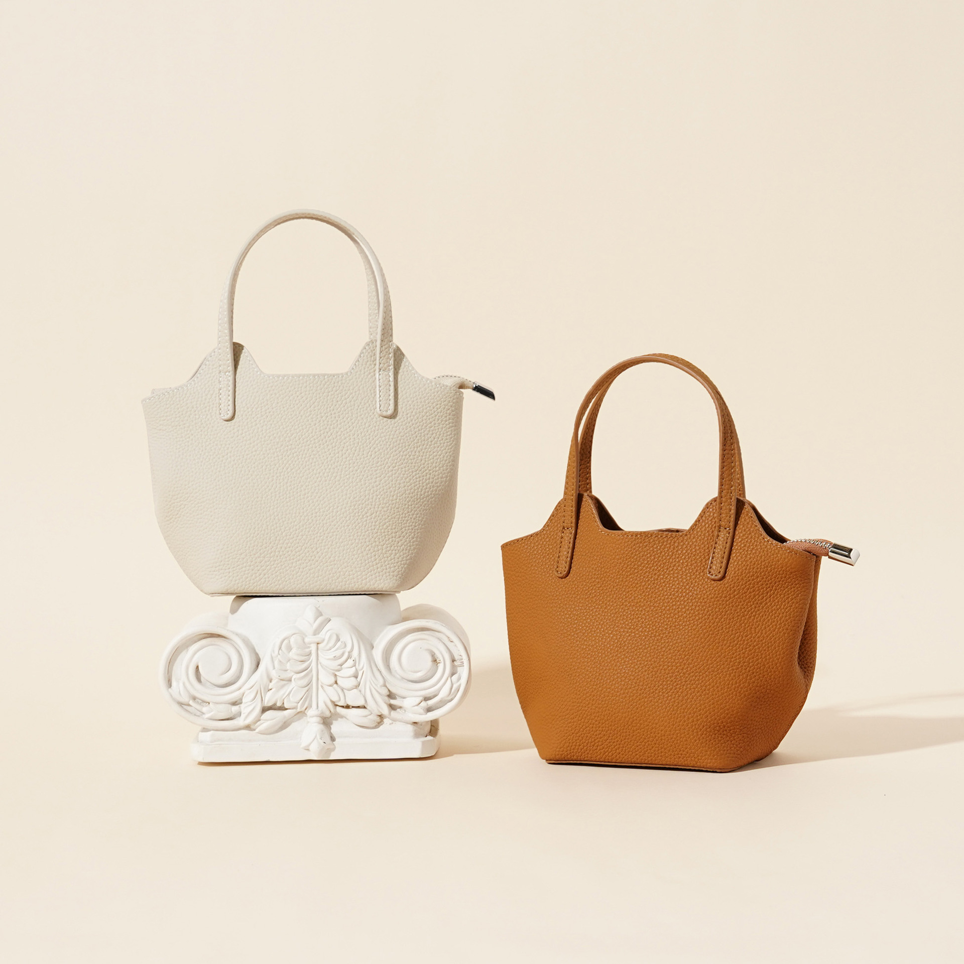 2025 Autumn And Winter New Top Layer Cowhide Classic Style Vegetable Basket Bag Women's Handbag Casual Versatile Fashion High-End Feeling
