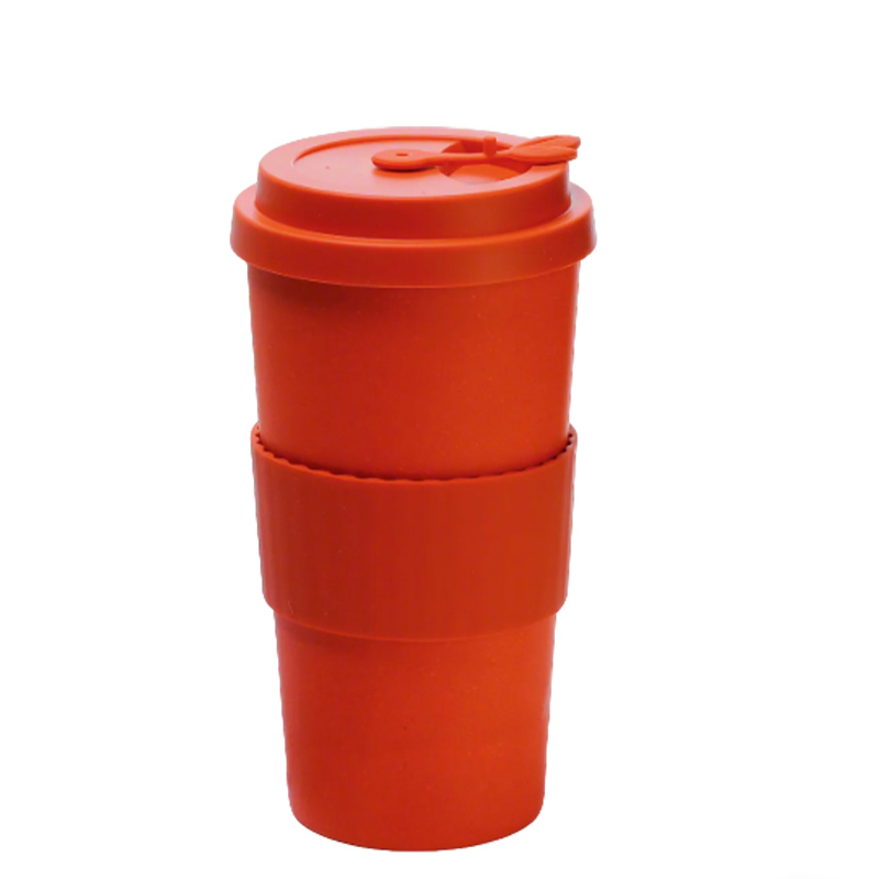 Sustainable Bamboo Fibre Travel Mug Leakproof Insulated 500ml Reusable Tumbler for Coffee Lovers
