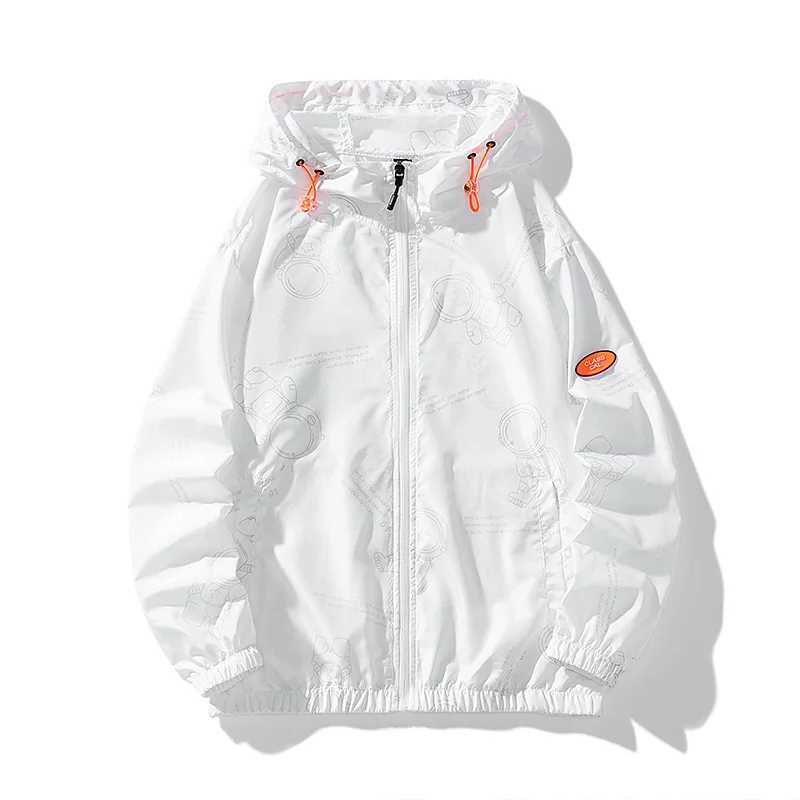 Mens summer trendy version thin ice silk color matching thin breathable UV resistant and sun proof clothing mens jacket oT250311