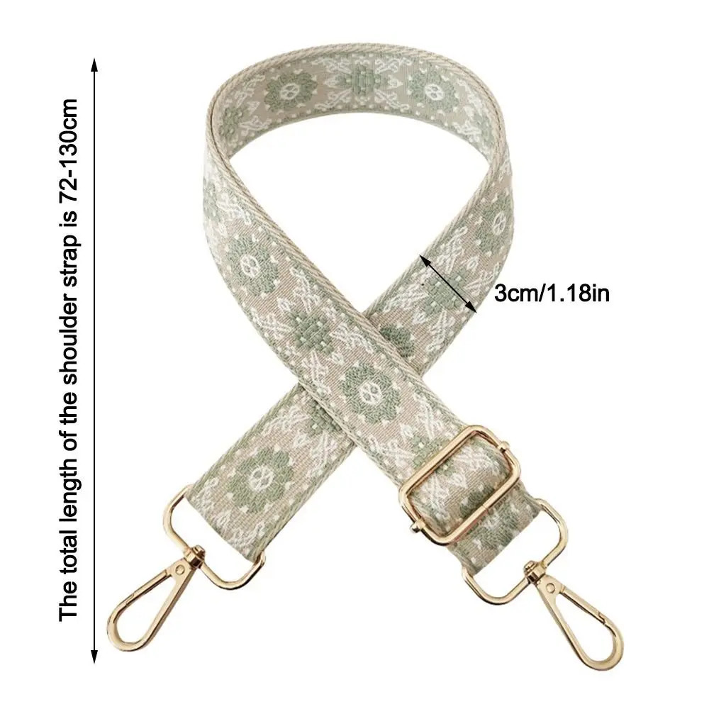 Wide Bag Strap Colorful Jacquard Nylon Replacement 3cm Handbag Belt 250311