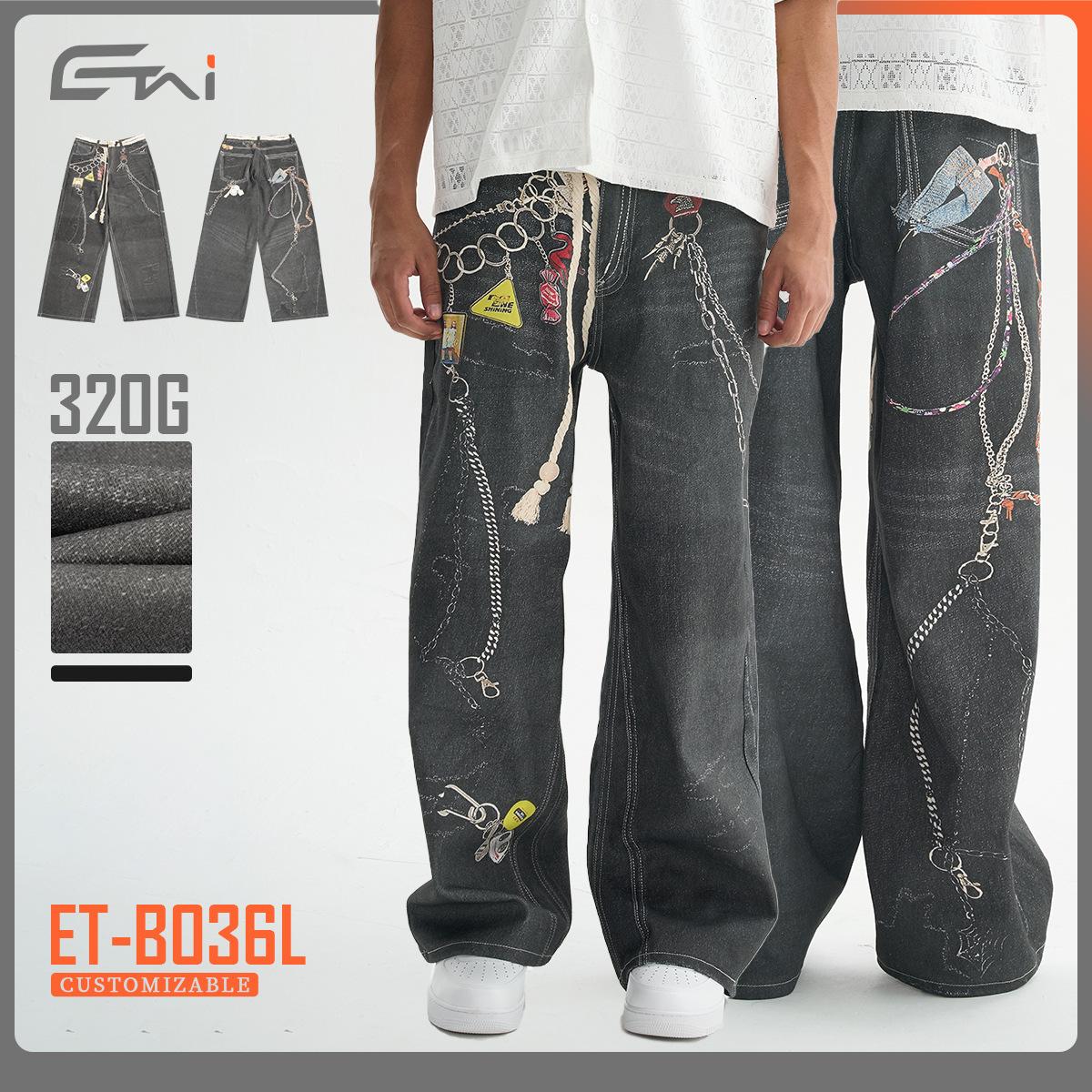 2025 New Button Style 3D Pattern Printed Jeans With Neutral Style Fashionable Designer s Original Niche High Quality Pure Cotton Men s Casual Pants