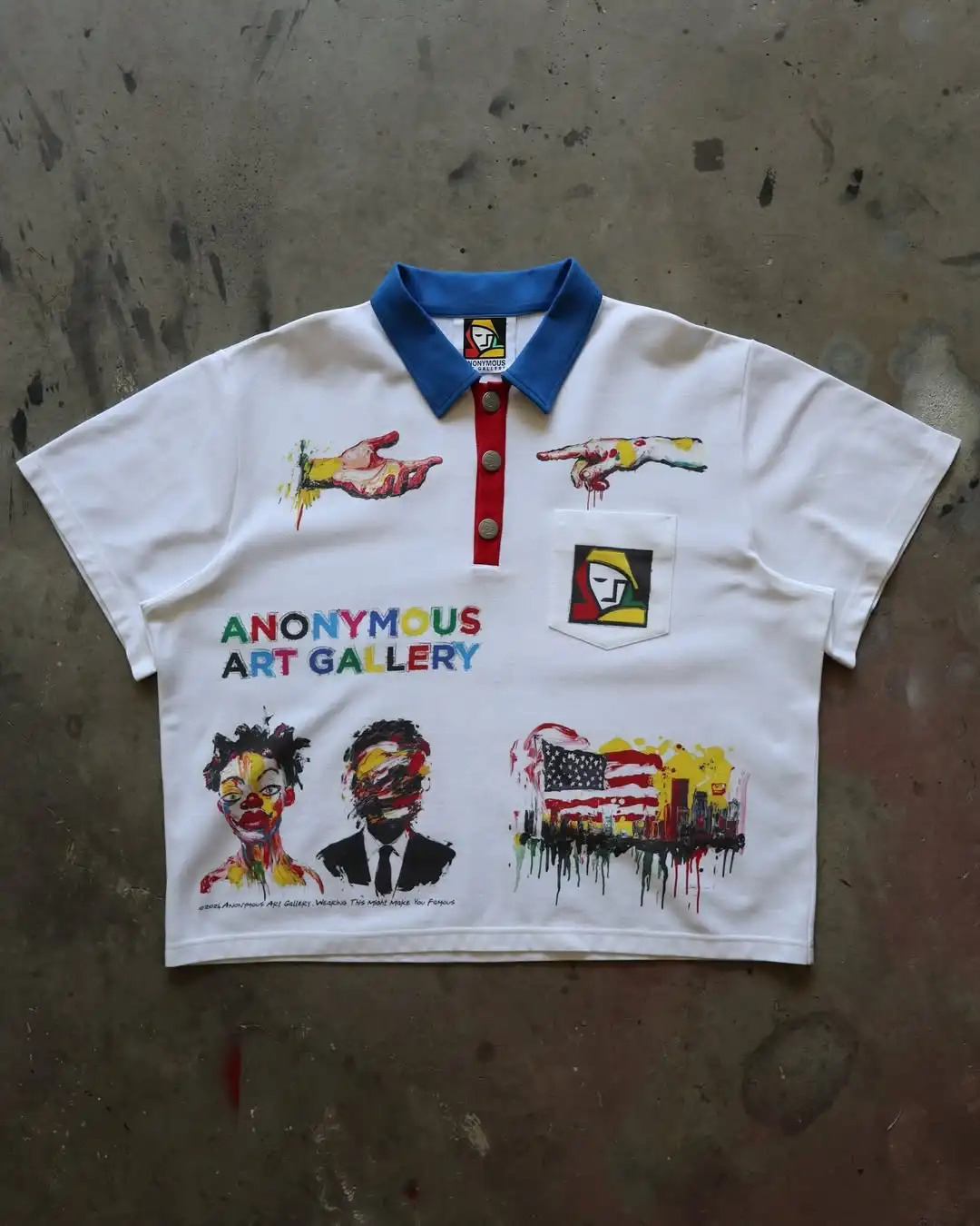 Summer Y2k cartoon retro graffiti print classic lapel short sleeved street loose Gothic couple casual beautiful T-shirt 250310