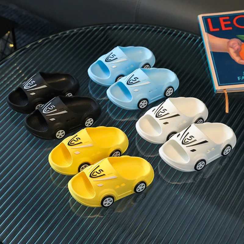Childrens Slippers Summer Boys and Girls Home Anti-slip Indoor Handsome Cartoon Car Baby Slippers.T250311