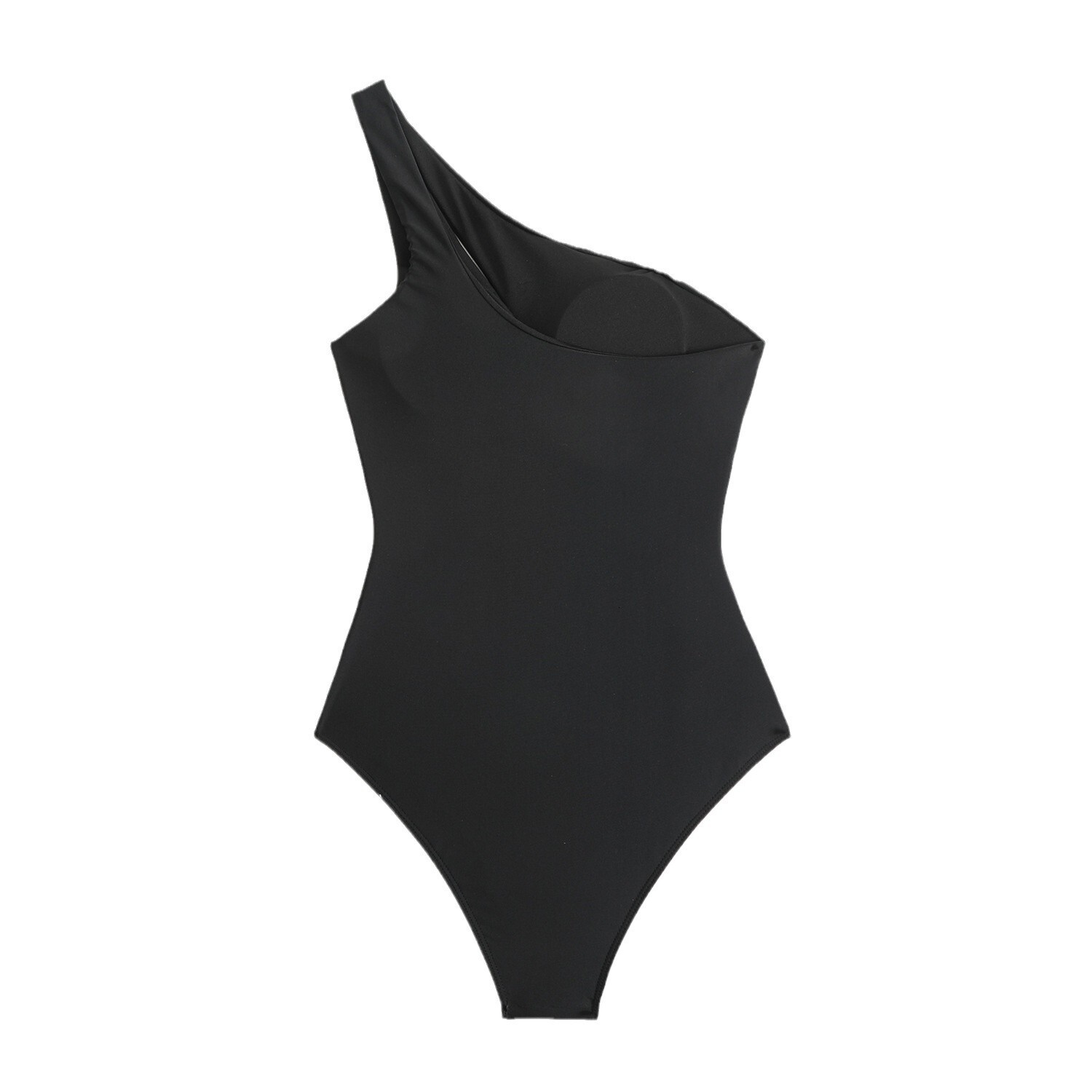 Female Designer Swimsuit 2025 Women's Solid Color Single Shoulder Bikini Swimsuit Fashionable And Sexy Tight Fitting One-piece Beachwear European