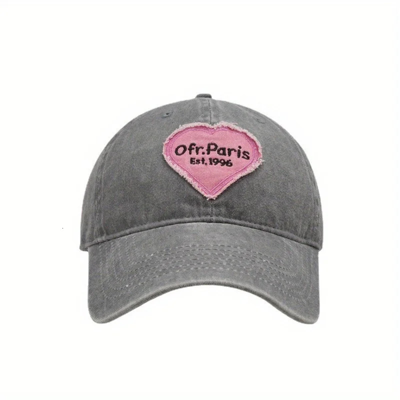 Spring and Summer Retro Baseball Hat Minimalist Sunshade Womens Fashion Patch Love Soft Top 250311