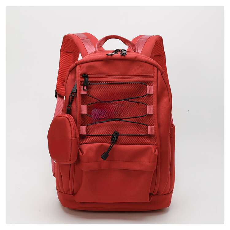 Trendy brand fashion drawstring backpack nylon casual backpack large capacity Korean version trendy high school student backpack two-piece set
