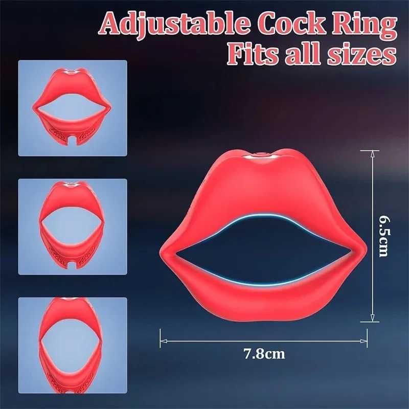 Vibration Cock Penis Ring Sex Toy Male Tongue Design Adult Application Control Spinal Stimulation Erection EnhancementXJ250311