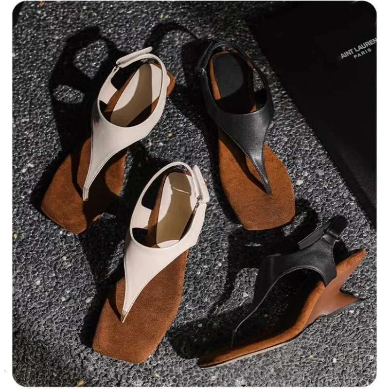 Summer New Women's High Heels Square Head Clip Toe Abnormal-shaped Casual Fashion Comfortable Sandals