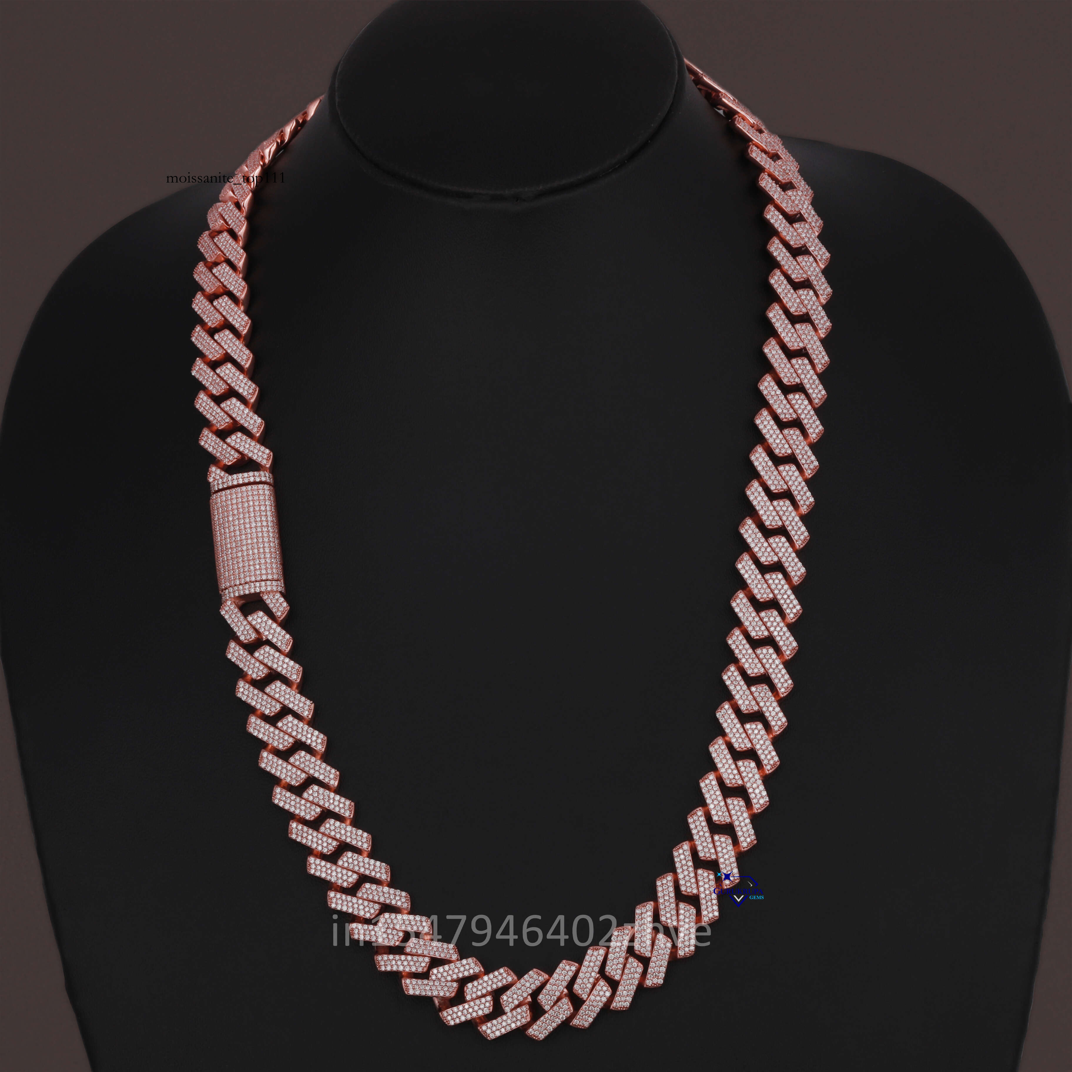 Best-Selg 18 mm Cuban k Chain in Sterg Sier Fully Loaded with Lab-Grown Dias Best Necklaces for Men