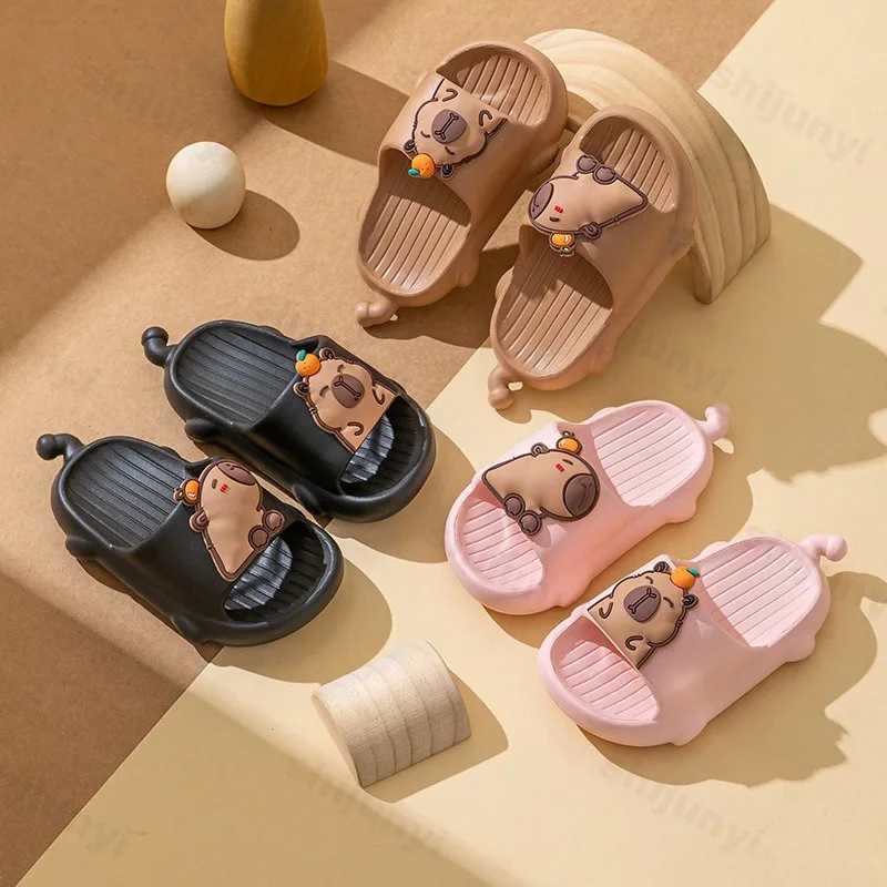 Children Capybara Slippers Lovely Girl Thick Sole Non-slip Summer Flip Flops Beach Sandals Flat cartoon EVA 2025 Kids SlippersT250311