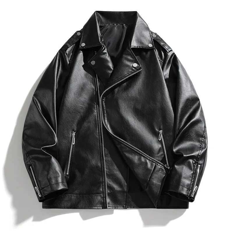 Couples Version Loose Fit Leather Jacket Unisex Biker Gear Hip Hop Streetwear For Men Women Direct From ManufacturerT250311