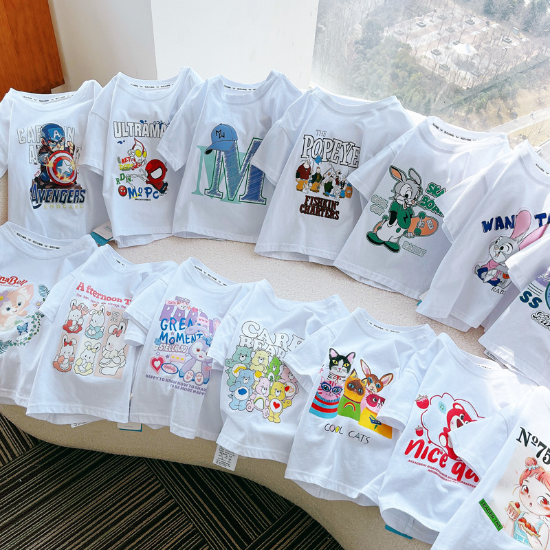 Ddmyshoesvip Pure Cotton Children S Short For Boys And Girls Cute Cartoon T Shirt White Half Sleeved Summer Baby Top