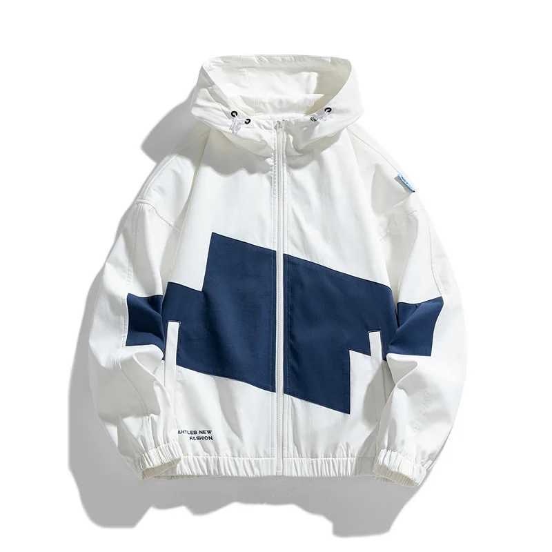Mens Zipper Hooded Fleece Sweater Breathable Windproof Windbreaker Spring Autumn New Fashion Hooded Jacket 5XLT250311
