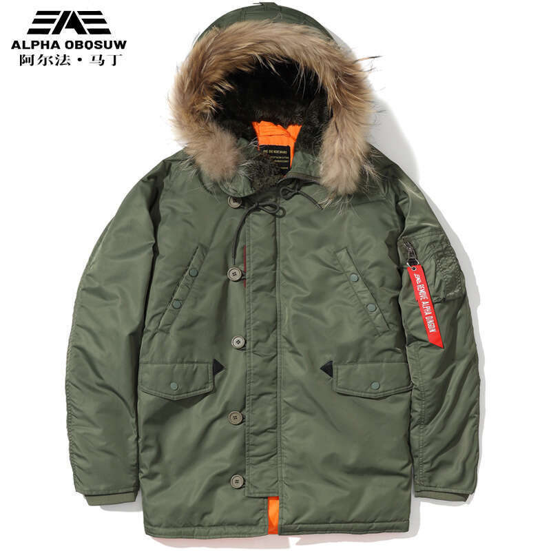 Martin N3b Coat, American Flying Cotton Jacket, Warm And Windproof, Medium To Long Windbreaker For Men, Trendy