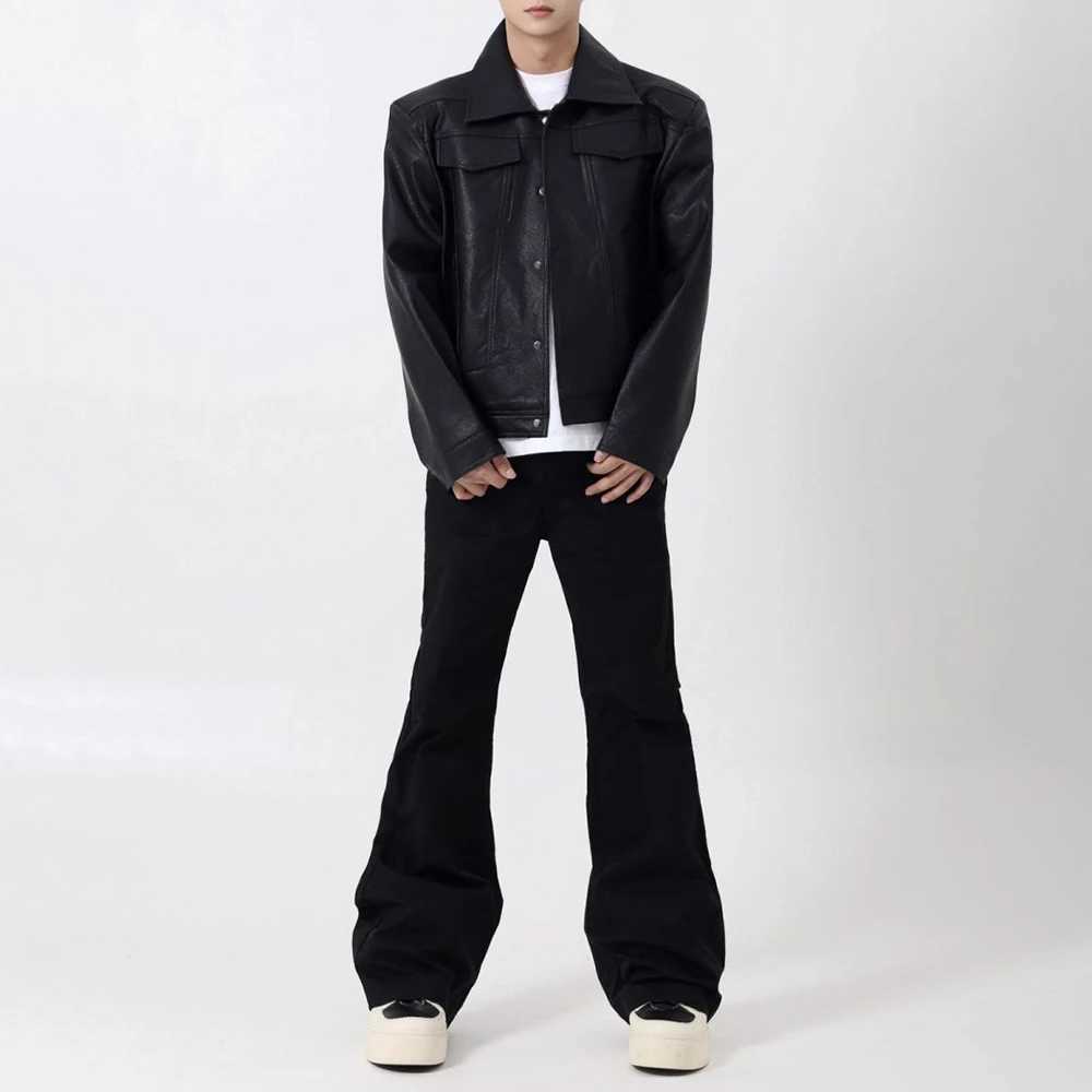 Mens Pu Leather Motorcycle Grunge Slim Casual Pu Jacket Spring Streetwear Youth Campus Jacket Old Money MenS Clothing 2025 NewT250311