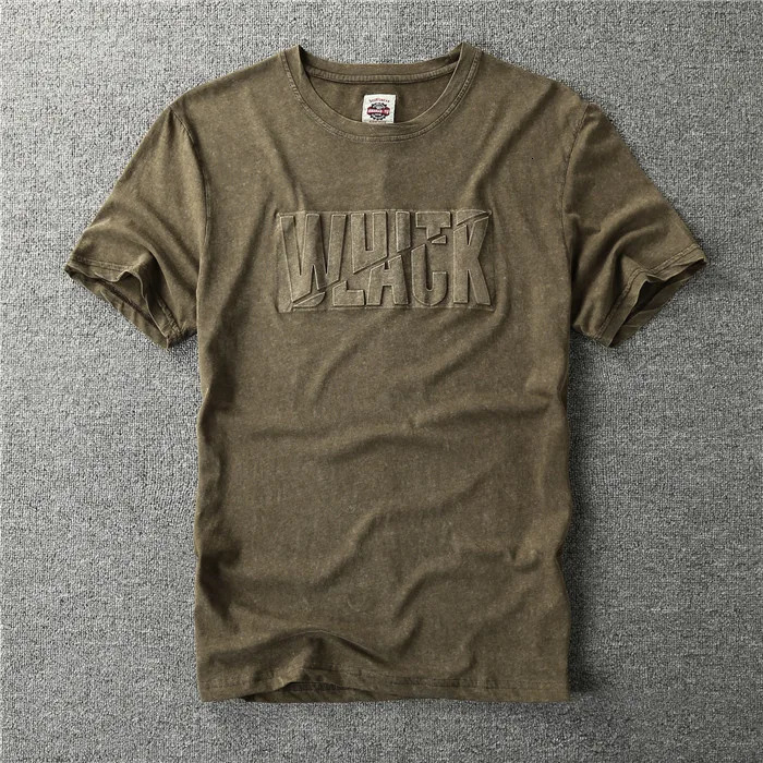 Retro heavy-duty mens T-shirt summer short sleeved personalized embossed letter pattern 24ss Y2k young mens T-shirt top 250310