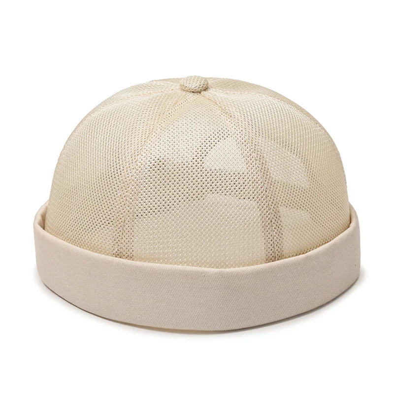 Simple American Retro No Brim Watermelon round Cap Pure Mesh Hat Breathability Men Women Hip Hop 250311