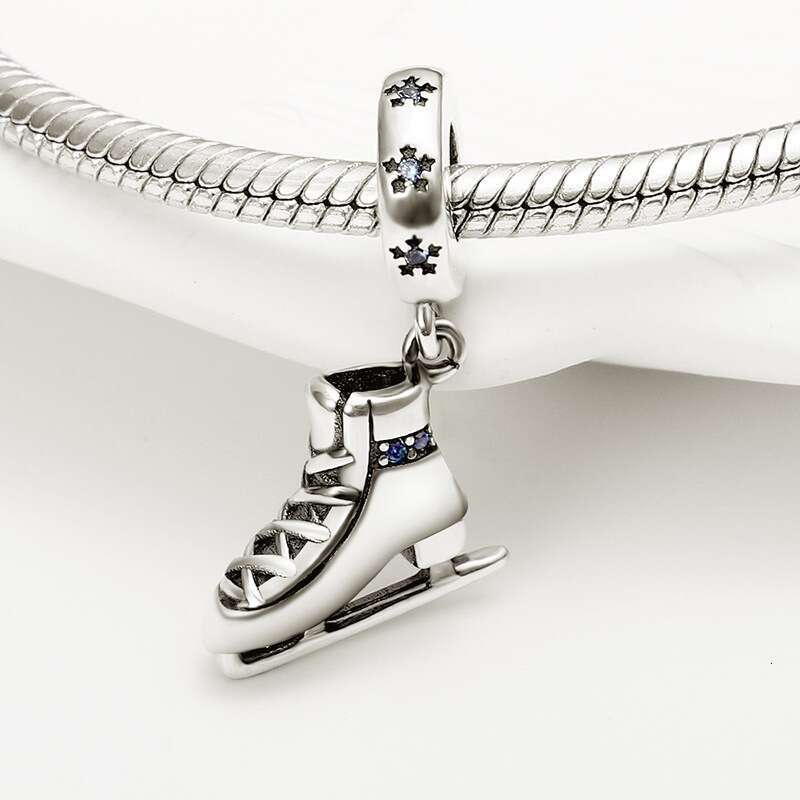 925 Sterling silver slippers ice skates Charms jewelry accessories charms beads fit bracelets necklaces key chains DIY Jewelry gift for women
