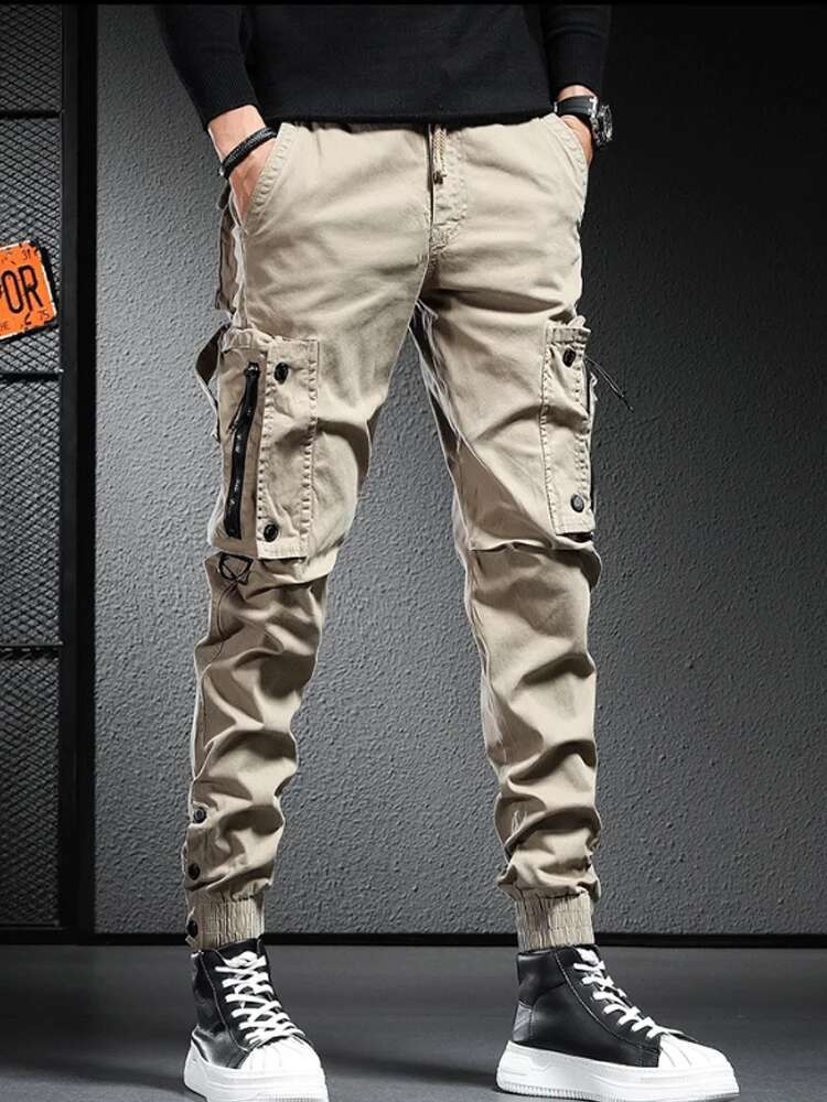 High Street Hip hop Retro Multi Pocket Work Pants Men s Fashion Designer Brand Jeans Loose Wide Leg Straight Leg Casual Pants 2025 Summer New Item