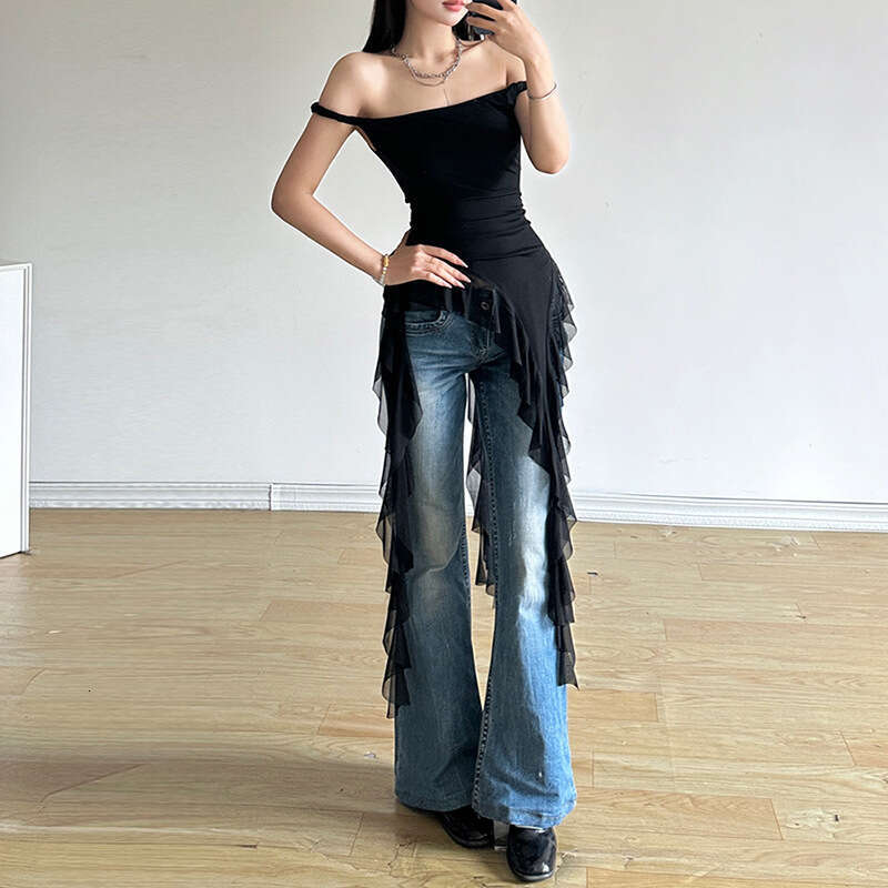 European and American style summer women's solid color slim fit street one neck sleeveless dress 2025 new casual fashion trend clothing