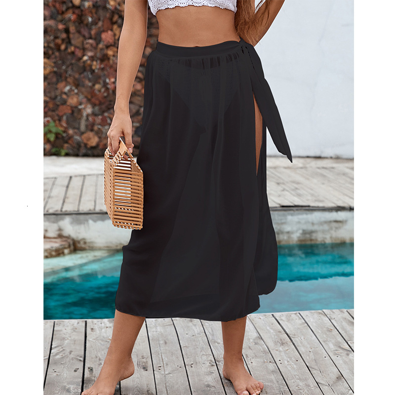 Summer New Vacation Perspective High Strap Skirt, Shrinking Waist To Show Thinning, Sexy Sunscreen Beach Skirt