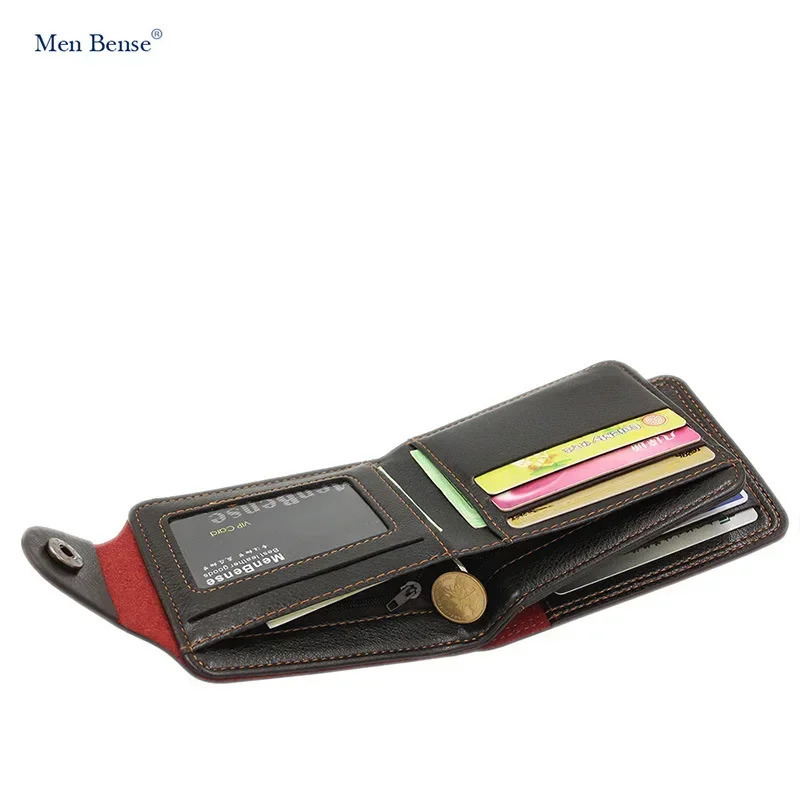 Mens Short Bifold Faux Leather Masculina Billetera Credit ID Card Holder Wallet Billfold Purse Clutch Solid Hombre Business Slim 250311