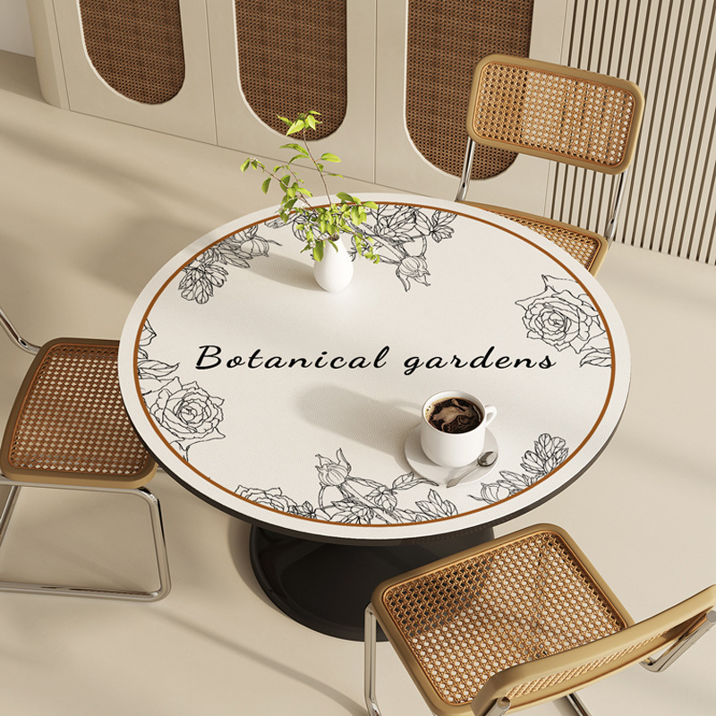 Round table mat waterproof and oil-proof wash-free anti-scalding round coffee table mat home high-grade KDNU01