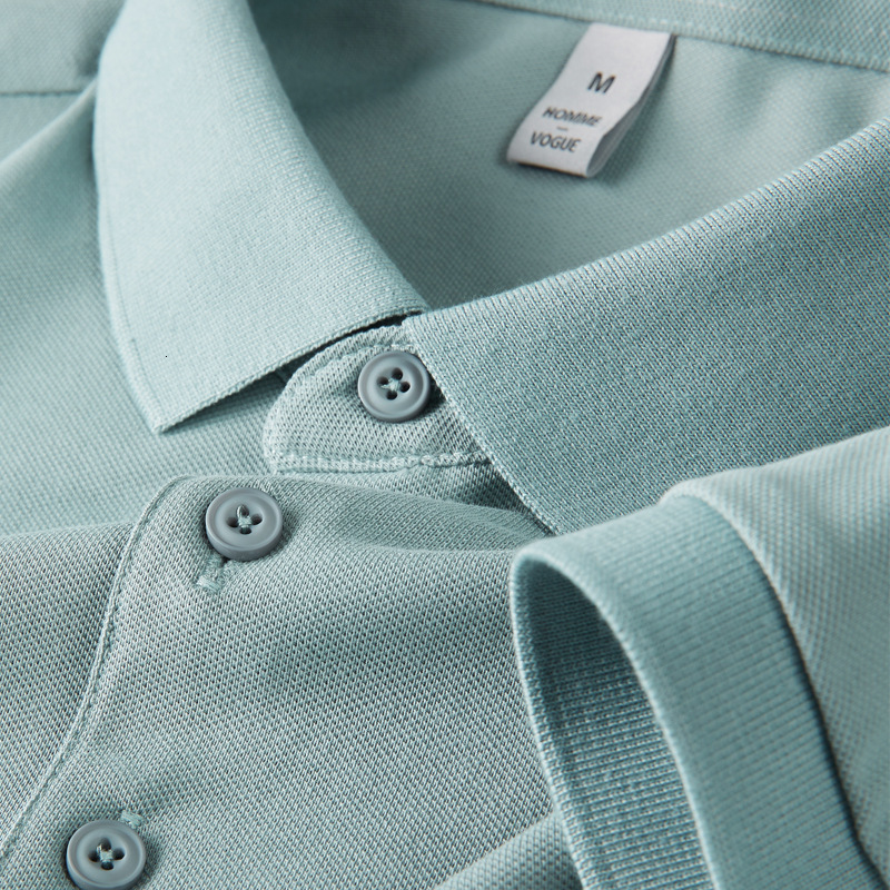 Men's polo shirt short sleeved business solid color lapel T-shirt casual 2025 new summer thin design pearl cotton versatile tracksuit