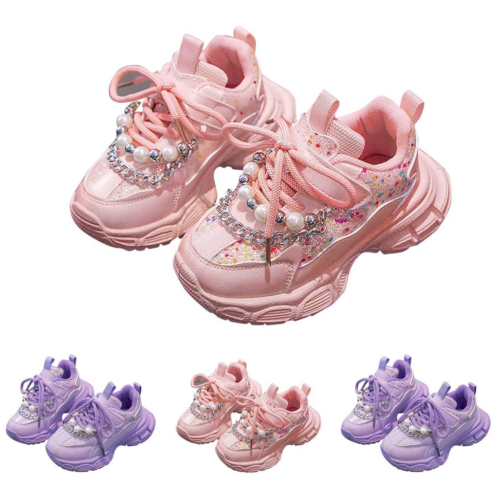 Black And White Tennis Girls Shoes Fashion Mesh Lace Non Slip Breathable Kids Children Casual Running Shoes KidsXJ250311