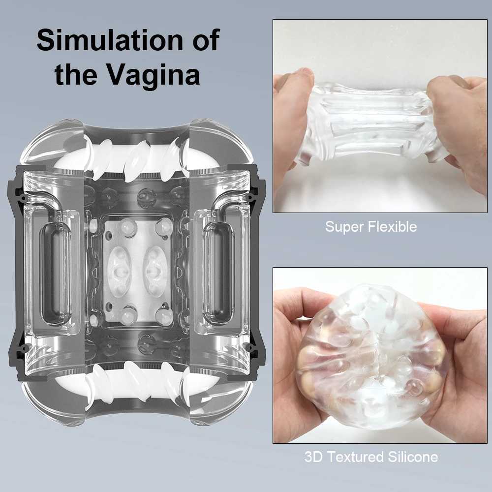 Dual Open-ended Automatic Male Masturbator Powerful Vibrating Masturbation Waterproof Sex Toy Adult Goods Men W250311
