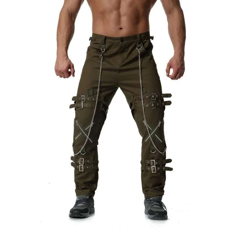 New Fashion Designer Hip Hop Jeans Jogger Punk Rock Work Pants Zipper Street Wear Men s Pants Casual Pants Straight Leg Sports Pants