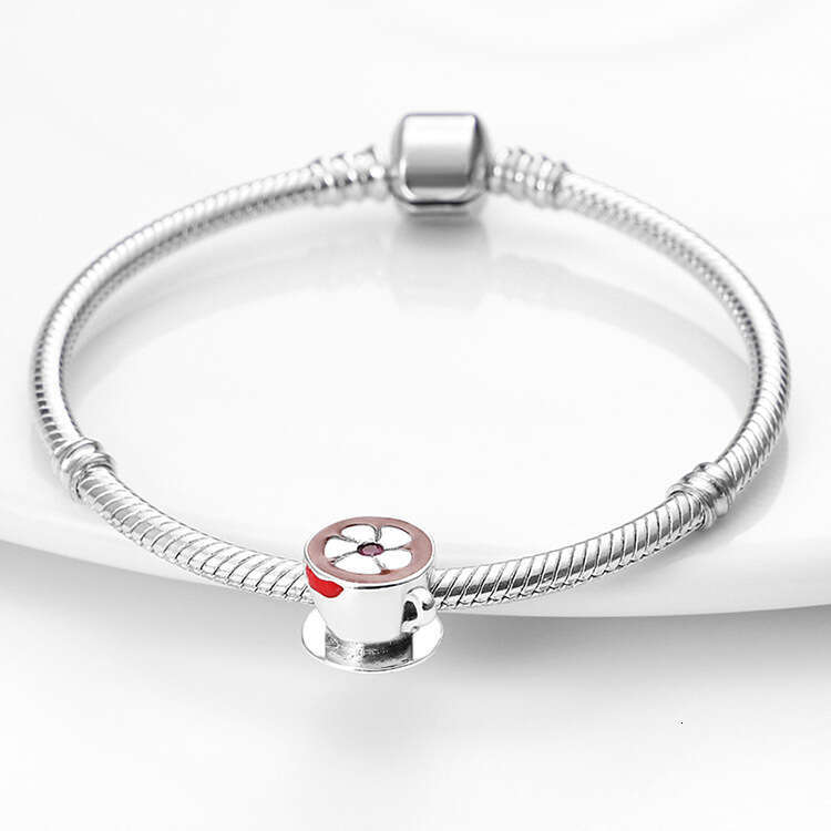 925 Sterling silver Life Series Coffee Cup String Decoration Charms beads DIY Jewelry Accessories Bracelet Necklace Beads for women jewelry gift