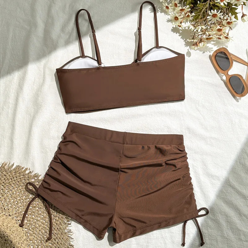 Summer Swimsuits Tankini Sets Female Swimwear Push Up For Beach Wear TwoPiece Bathing Suits Pool Womens Swimming Suit 250310