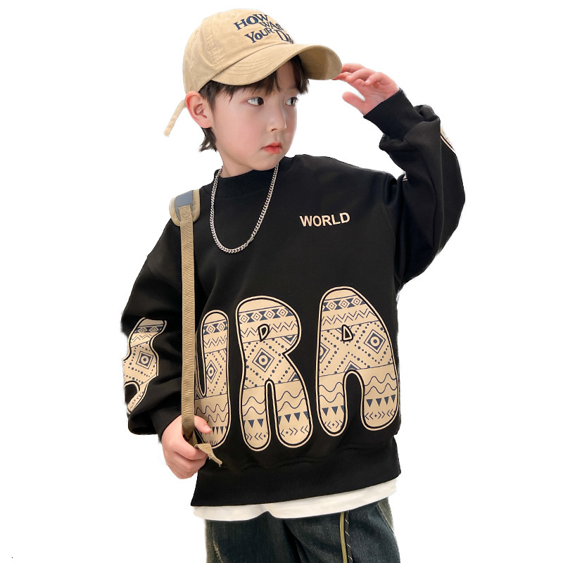 Ddmyshoesvip Boys Trendy Brand Hoodie New And Autumn Top Mid Sized Children S Spring Clothing Western Style Explosive Street