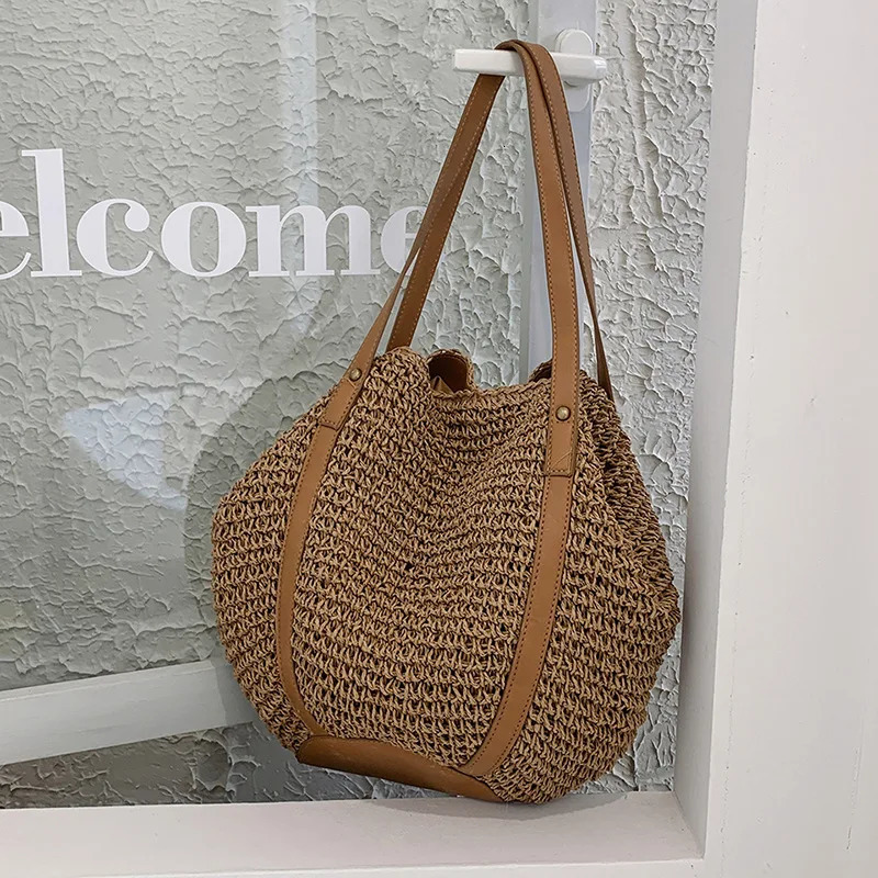 Casual Womens Underarm Shoulder Bag y n Straw Woven Large Capacity Fashion Hobo Handbag Summer Beach BagShopper Tote 250311