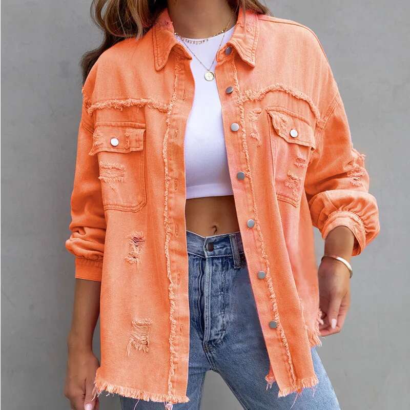 Solid Casual Loose Denim For Women 2023 Autumn Vintage Women's Oversized Shirts And Blouses Fashion Youth Female Tops