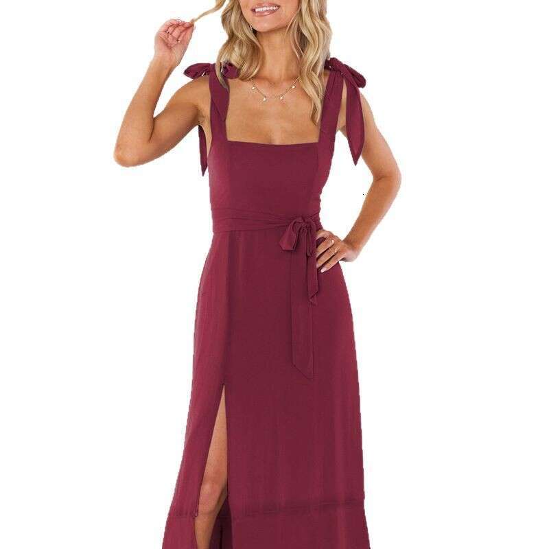 Women's 2025 Spring New Style Elegant Lace Fashion Commuter Split Casual Strap Dress 661 KLMY