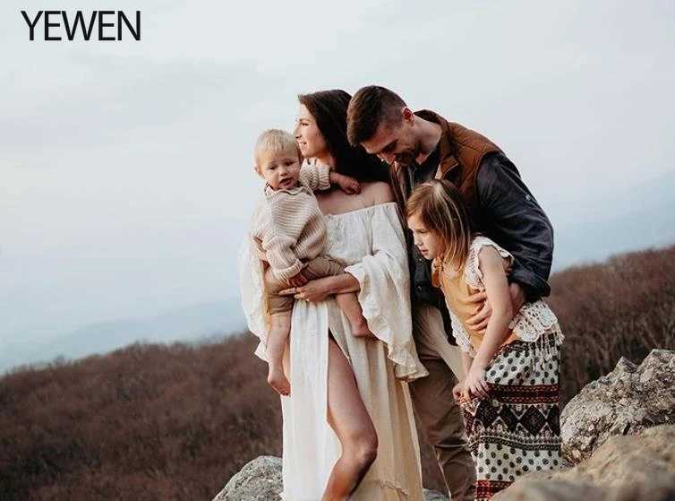 Big Flar Sleeves Maternity Dresses for Photo Shoot Stretch Waist Photography Dresses Baby Shower Dress YEWEN YD21829 X250224