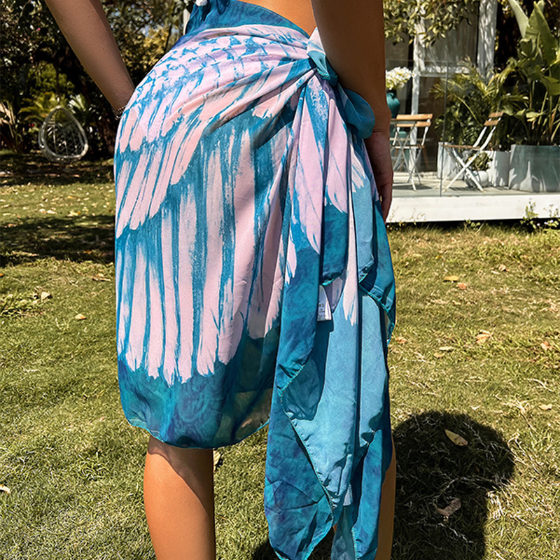 Beach Women's Printed Wings Towel, Sun Protection Decoration Beach Shawl, Available In Multiple Colors