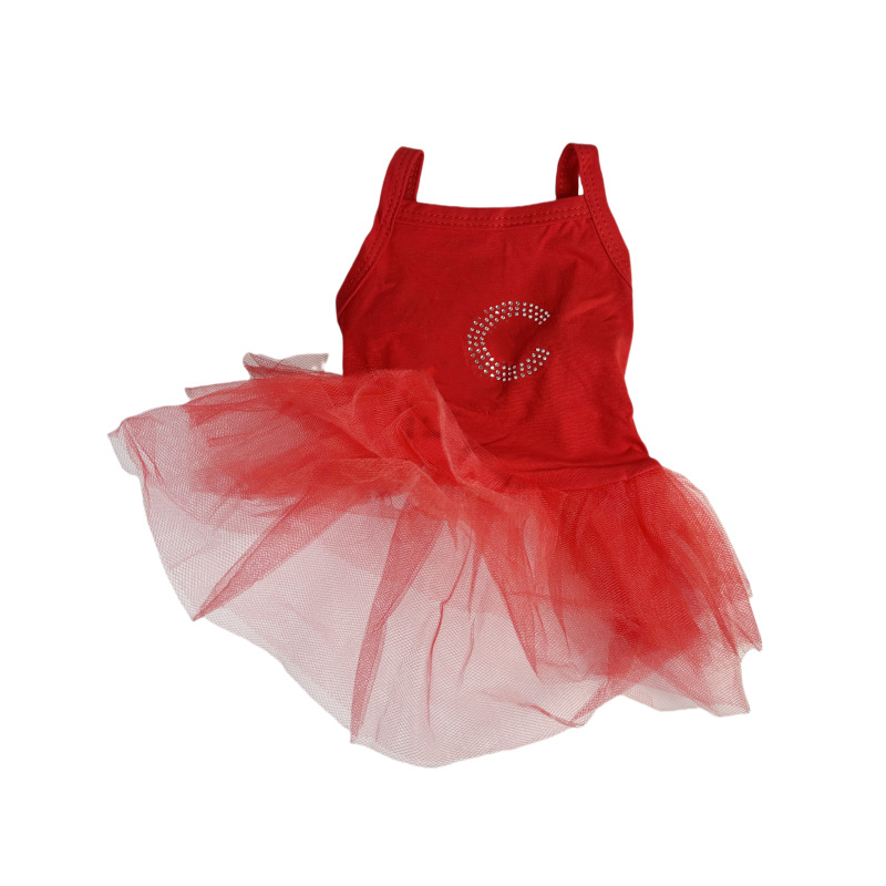 free shipping Designer Clothes Candy Dresses for Small Dogs Girl ic Rhinestone Letters Pattern, Dog Wedding Dress with lti-Layer Princess Tutu Skirt Y